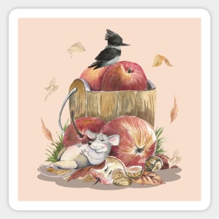 A mouse full of apples Sticker